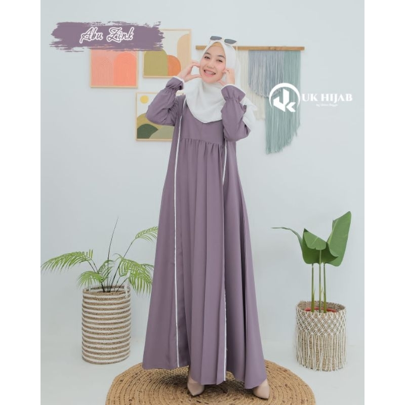 Lili dress gamis wolfis forzaleta variasi list putih