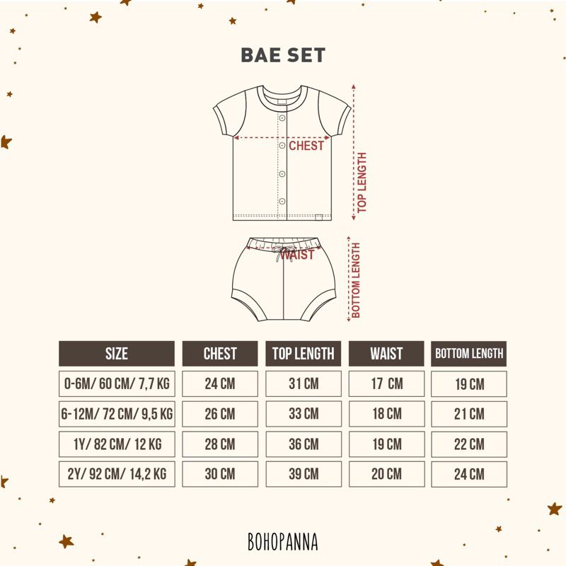 Bohopanna Bae Set 0-2Y / Setelan Bayi