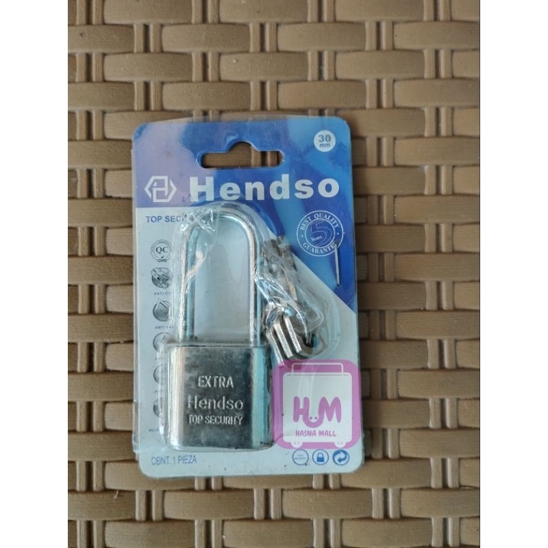 Gembok Hendso Leher panjang/pendek Uk 30mm Chrome Putih