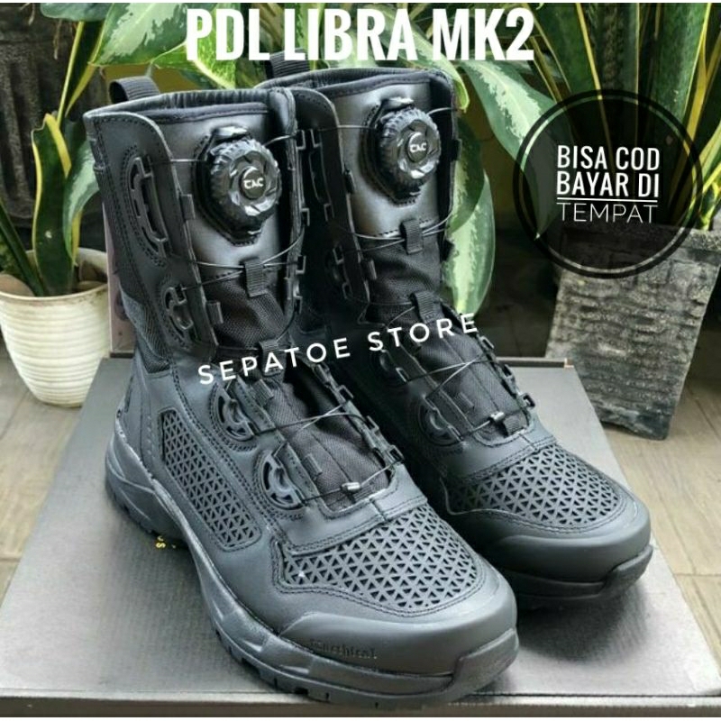 SEPATU PDL TNI POLRI TALI PUTAR TACTICAL LIBRA MK 2 SEGI 3 SEGI TIGA KULIT ASLI SEPATU PDL TALI PUTAR TACTICAL