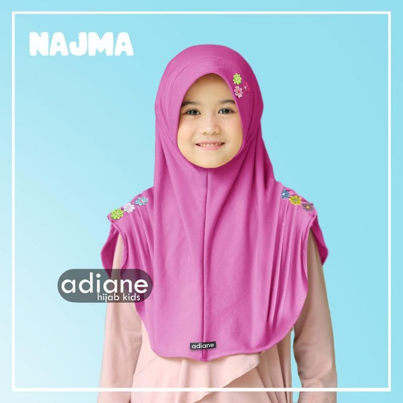 Jilbab Instant Bergo Anak Najma Usia 3-10 Tahun Bahan Airis Terbaru Termurah / Alody's Collection