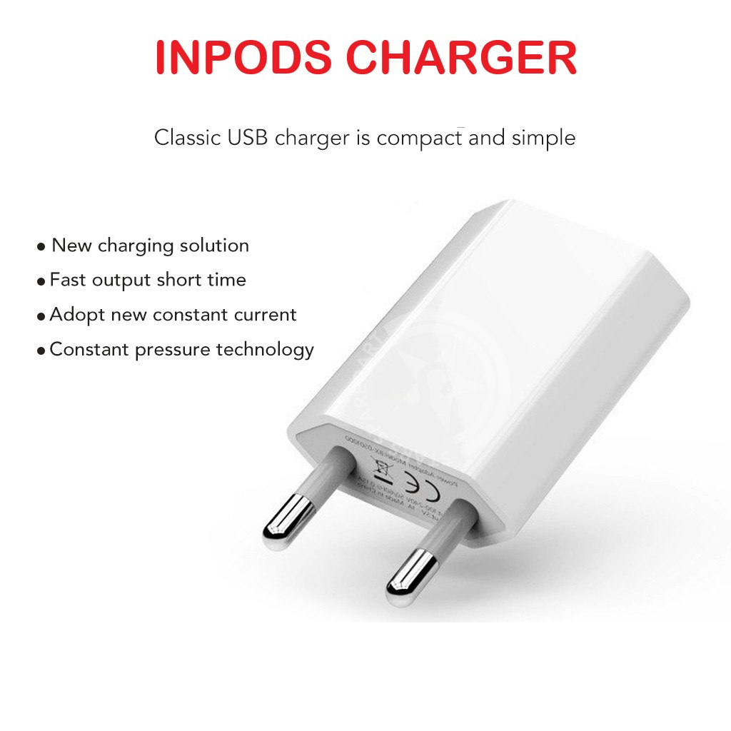 Charger INPODS I12 usb BATOK KEPALA ADAPTOR 12 PRO TWS PRO 4 i7s I9s I13 GEN 2 3 ADAPTER VYATTA AIRB