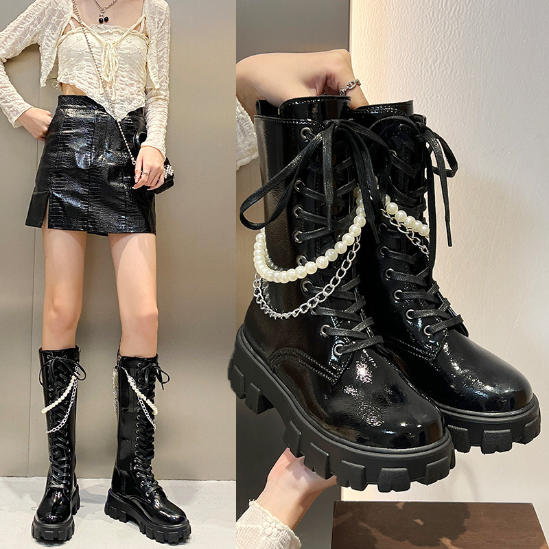 ✅PINKEY P224 SEPATU BOOTS IMPORT WANITA SEPATU MARTIN TINGGI SEBETIS ORI/BLACK