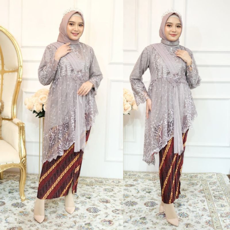 KEBAYA MODERN//KEBAYA LESTY ETNIK//BAHAN TILLE ETNIK MIX SLENDANG TULLE TUTU//SERAGAMAN KELUARGA//BAJU PESTA LAMARAN//KEBAYA WISUDA//BAJU KONDANGAN//BAJU LEBARAN//KEBAYA MODERN//KEBAYA ORIGINAL//KODE LZ//MDHBROTHER