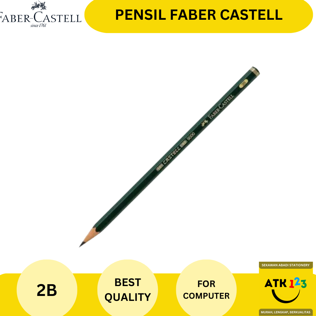 Pensil Faber Castell Original / Alat Tulis / Pensil Komputer / H, 2H, HB, 2B, 3B, 4B, 5B, 6B, 7B, 8B