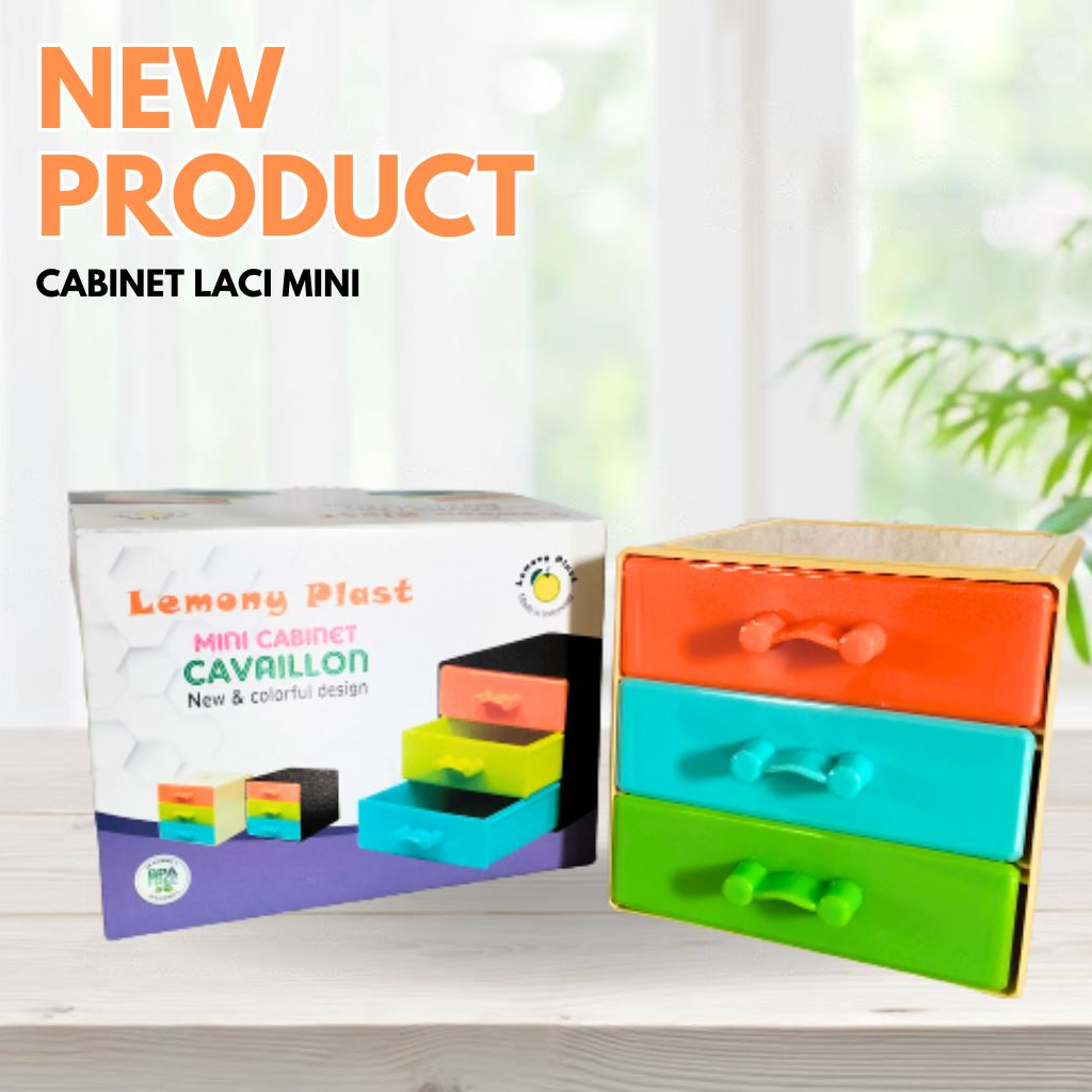 (SHT) Rak Laci Cabinet Mini 3 Susun Ada Tiga Warna Cavaillon Lemony Pla