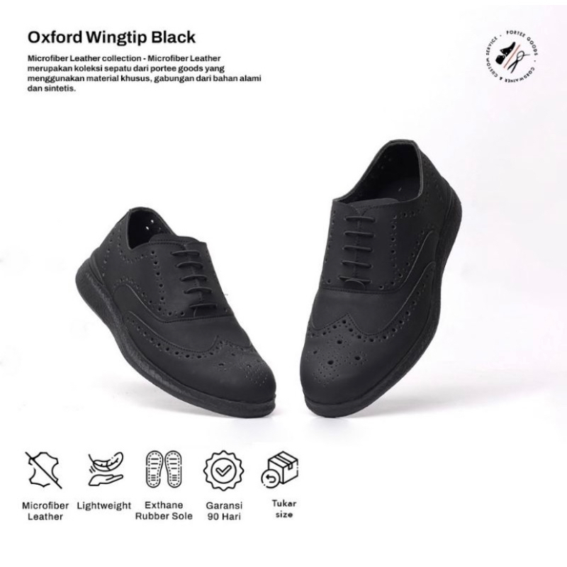 New Bukan Preloved - Sepatu Formal Casual Kulit Oxford Wingtip Life by Portee Goods