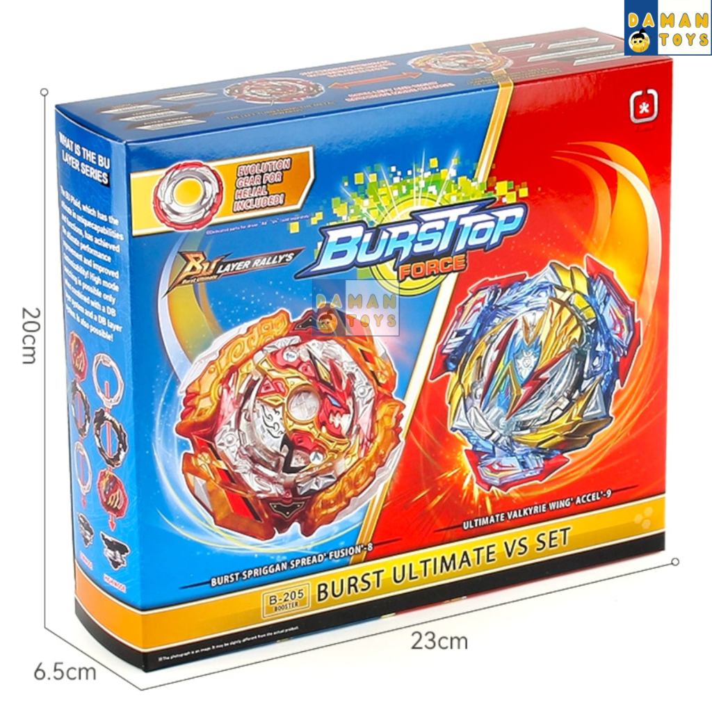 Mainan Gasing Gangsing Beyblade Burst Ultimate Valkyrie VS Last Springgan Gasing Bayblade B-205 Set Komplit