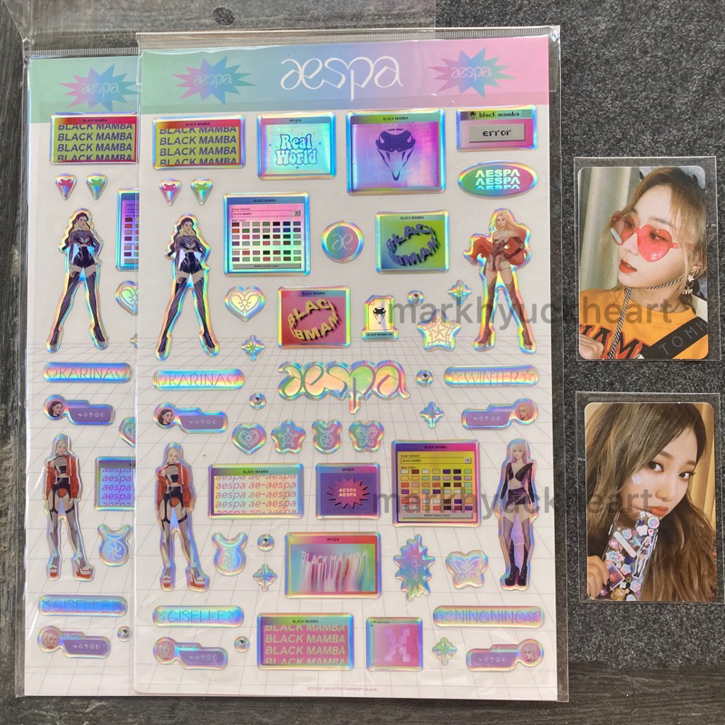 md hologram epoxy sticker set aespa winter & ningning
