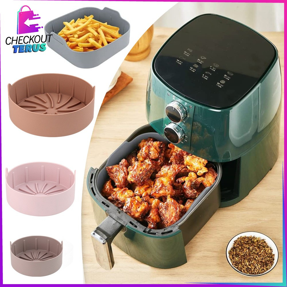 CT C839 Silicone Air Fryer Anti Lengket Bahan Silikon Tahan Panas Baking Reuseable Alas AirFryer Silicon Pot Wadah Loyang Pizza