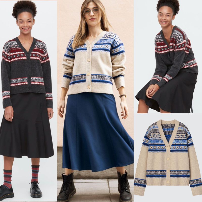 UNQ - Cardigan Rajut Wanita / Uniqlo Ethnic Button Knit Sweater
