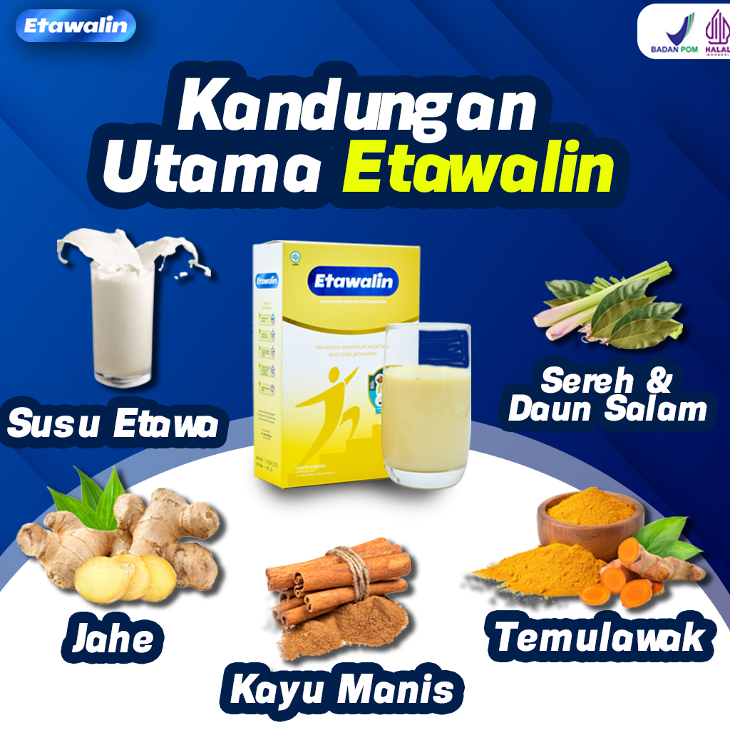 Paket 3 Box Susu Etawalin - Ampuh Atasi Malasah Sendi dan Tulang Pengapuran Tulang Rematik Asam Urat Saraf Kejepit Pegal Linu Tanpa Efek Samping Bahan Herbal Alami