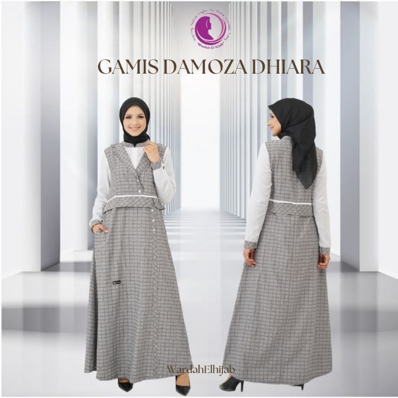 GAMIS MUTIF DAMOZA DHIARA GREY TERBARU 2023