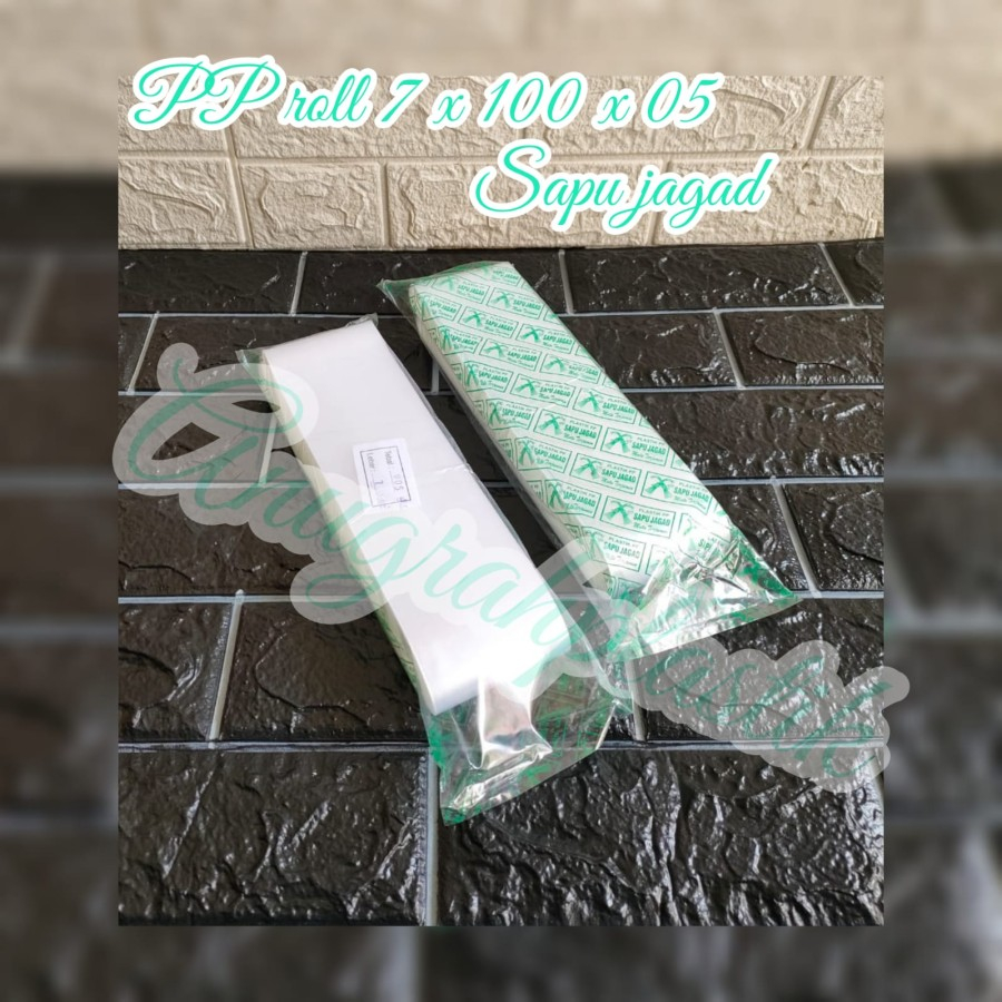Plastik PP roll Uk 7 , 8 , 10 cm ketebalan 05 micron / Plastik bening PP Roll Tebal 05