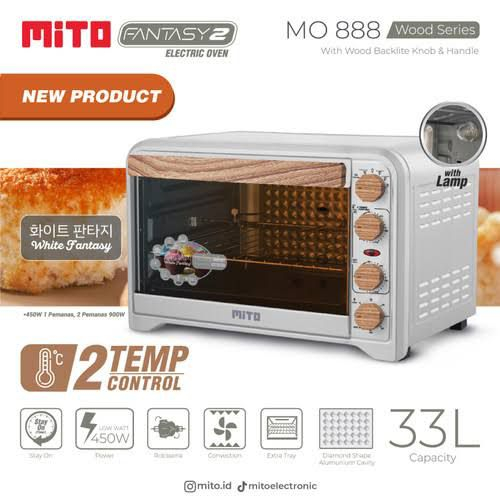 Mito Oven Listrik Electrik Electric Oven Mito NEW FANTASY 2 Kapasitas 33 Liter MO 888 HITAM / PUTIH