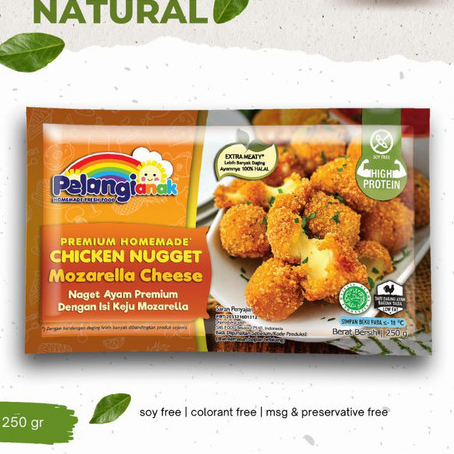 

Pelangi Nugget Ayam Mozarella 250gr - Festive Frozen Food
