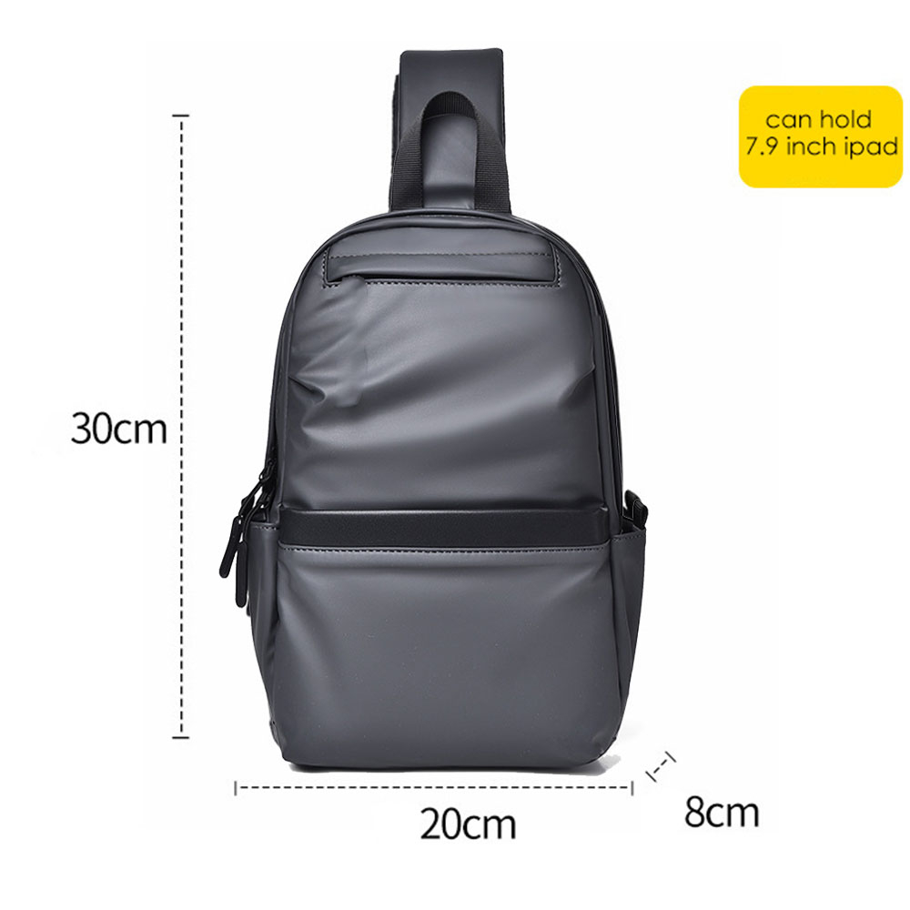 Tas Selempang Pria Crossbody Bag Waterproof 30cm - 0218 - Black