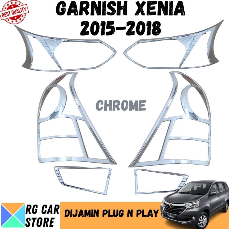 GARNISH GRAND XENIA 2015-2018 WARNA CHROME DIJAMIN PNP TINGGAL PASANG BERKUALITAS