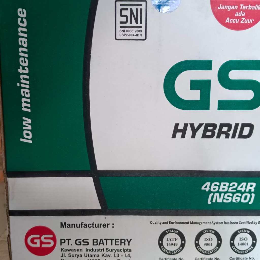 GS ASTRA Hybrid NS60 Aki Mobil Avanza, Xenia, Rush, Terios, Gran Max, Carry, APV, L300, dll