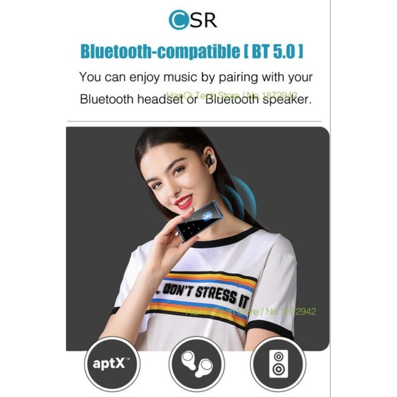 BENJIE M6 pemutar MP3 Bluetooth 5.0 USB Type C Metal Walkman Audio portabel HiFi dengan Radio FM ebook perekam suara