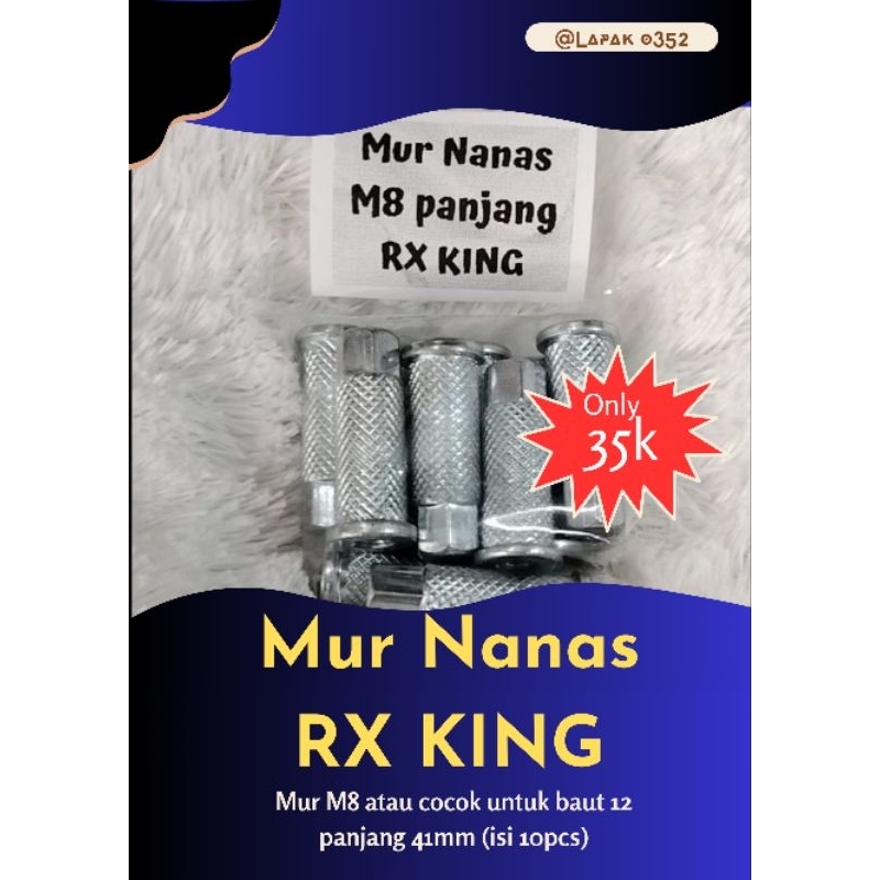 Mur Nanas M8 panjang isi 10pcs