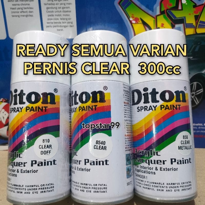 Pilok Cat Diton Ready Berbagai Warna Pernis Clear Glossy Doff Metalik 8540 858 810 300cc