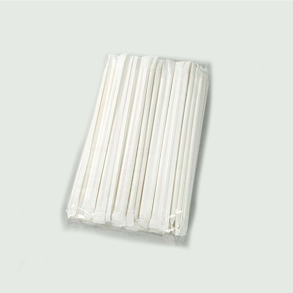 Sedotan Karton Sekali Pakai 100 PCS - QW95 - White