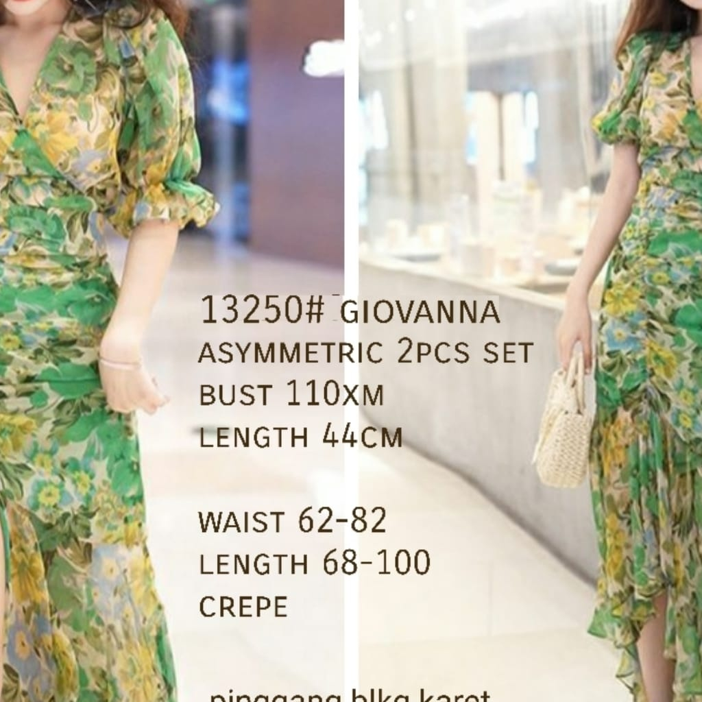 13250 Giovanna Asymmetric Set / Pakaian Wanita / Two-piece Set