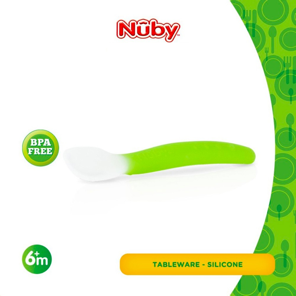 Nuby Garden Fresh Silicone Spoon with Case 4m+ (Tersedia Pilihan Warna)