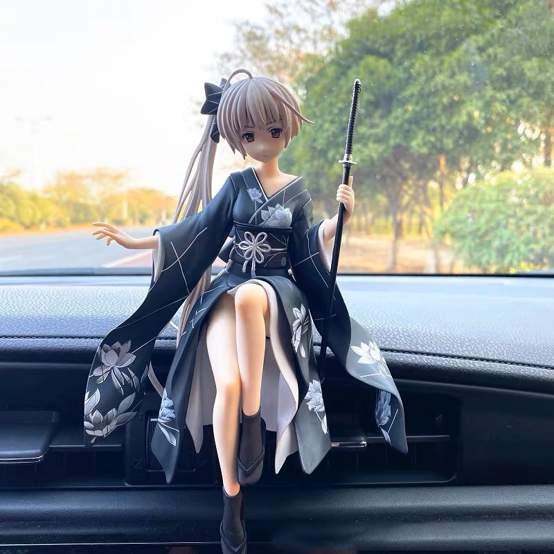 SHET Samurai Geisha Anime Action Figure Aksesoris Hiasan Dashboard Mobil