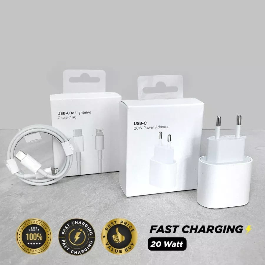 FULL GARANSI !! CHARGER ADAPTER 25 WATT + CABLE C TO LIGHTNING SUPPORT SERIES 14 13 PM 12 PM 11