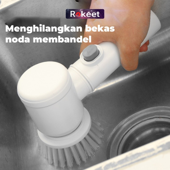 sikat elektrik serbaguna magic brush 5 in 1 cleaning brush multifungsi