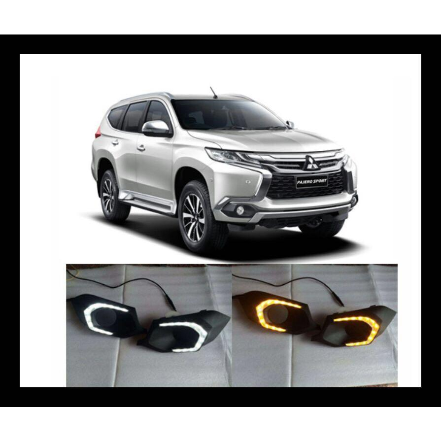 AN PAJERO 16 FOG LAMP COVER W/LED DRL-LAMPU LED DRL PAJERO 16