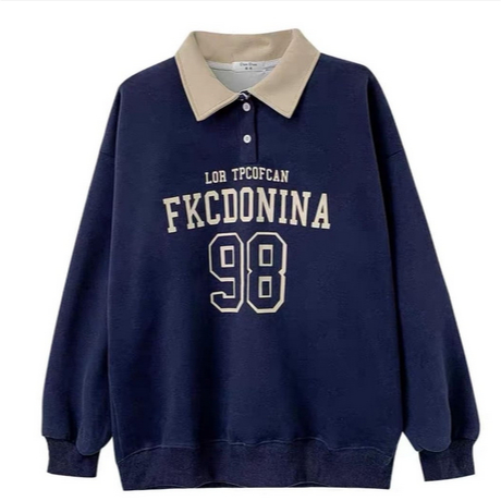 Jaket Kerah FKCDONINA 98 Collar Sweater Crewneck Unisex Sweatshirt Oversize