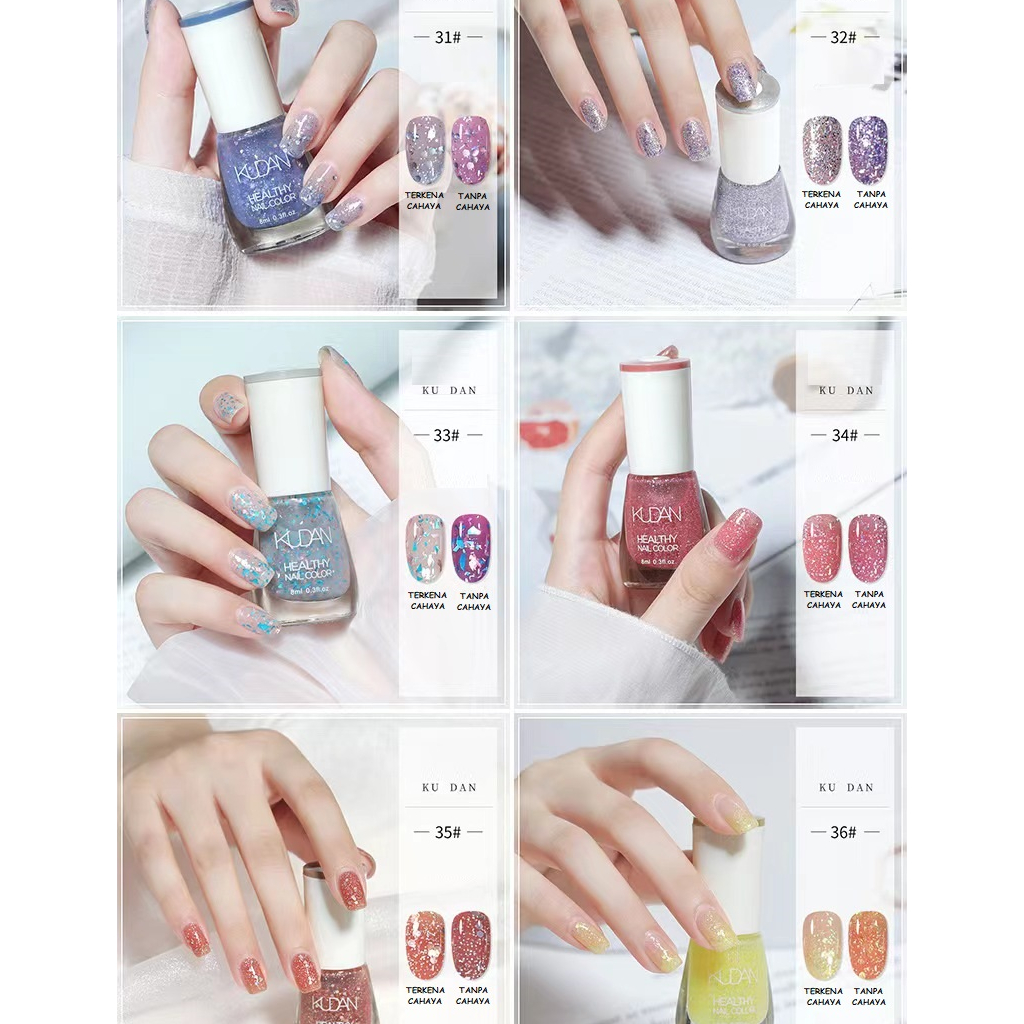 LUCKYMALL KUDAN Kutek Kuteks Photocromic Berubah Warna Jika Terkena Sinar Matahari Halal Muslimah Sholat Non Peel Off Sehat Healthy Nail Polish Gel Color Change