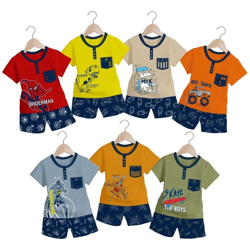 VALMELO SETELAN ANAK LAKI LAKI /BAJU ANAK COWOK MOTIF TERBARU UMUR 1-4 TAHUN