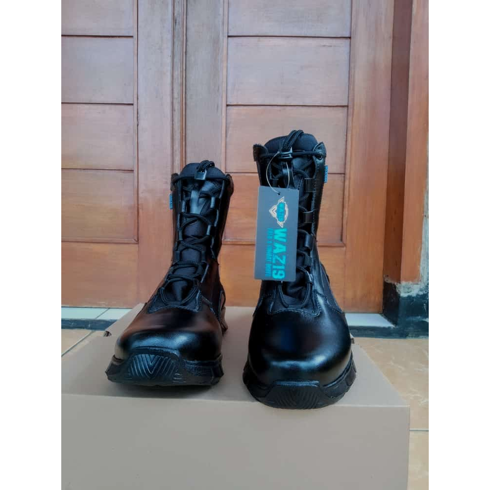 sepatu pdl trecking hitam WAZ19 terbaru - sepatu TNI Polri