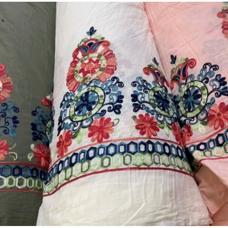 KAIN KATUN BORDIR RENDA PINGGIR