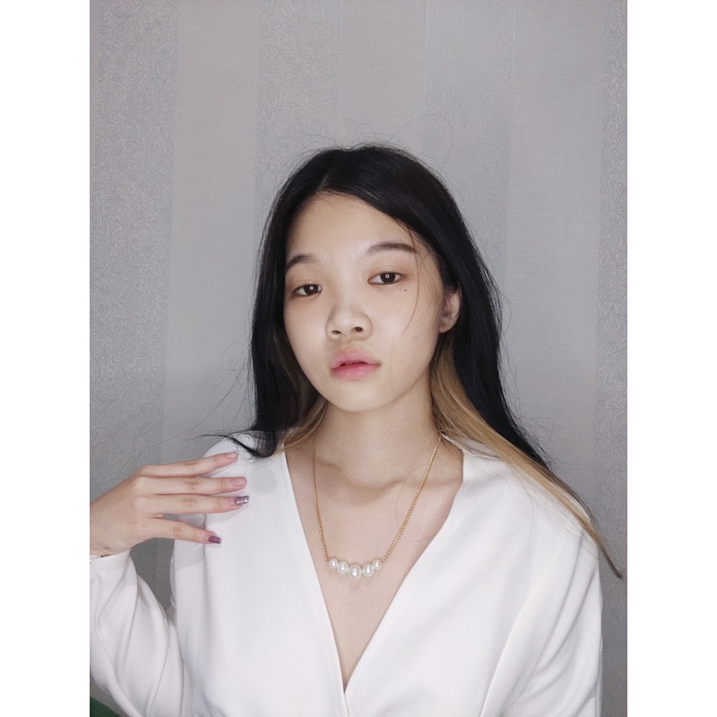 Pauline Pearl Korean Necklace Kalung Rantai Mutiara