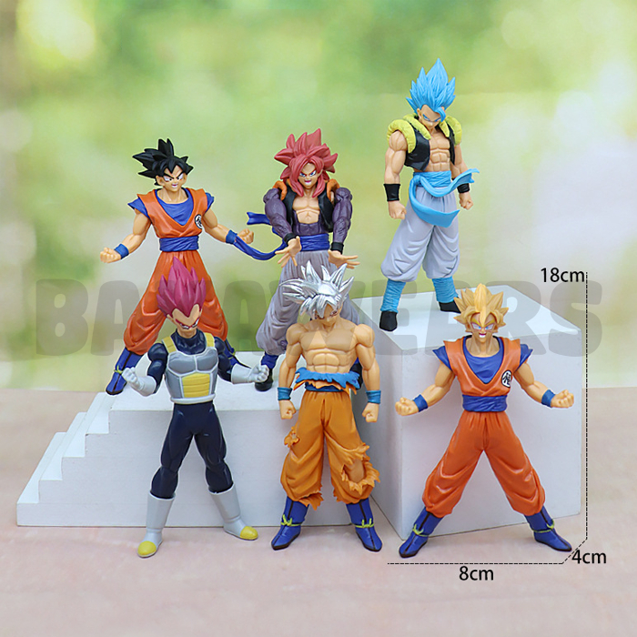 Figure Pajangan Anime Dragon Ball 18cm: Goku Super Saiyan, Ultra Instinct, Bardock, Black (Bakawears)