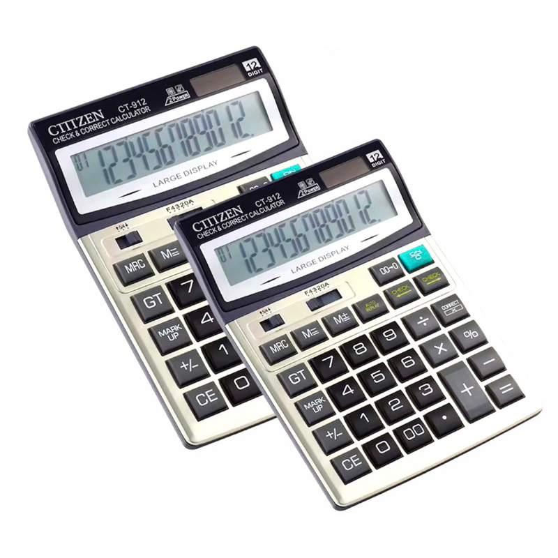 

Kalculator Citizen Ct 912B Ukuran Besar Chek Correct Dagang