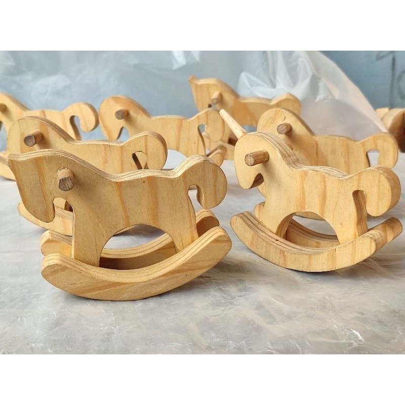 miniatur kuda kudaan mainan kayu alunaga