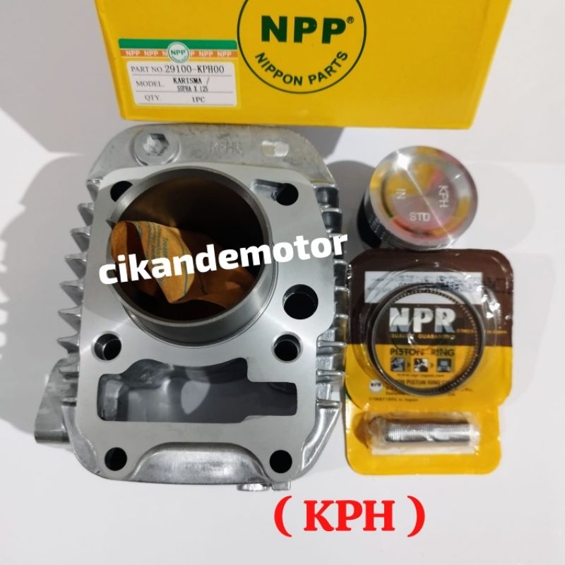 Blok seher boring + piston kit  karisma kirana supra x 125 lama (KPH) npp