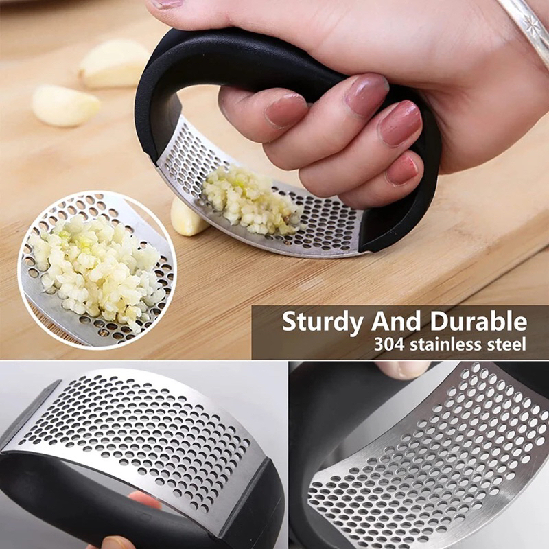 Alat penghancur Bawang Stainless steel Garlic Press Crusher
