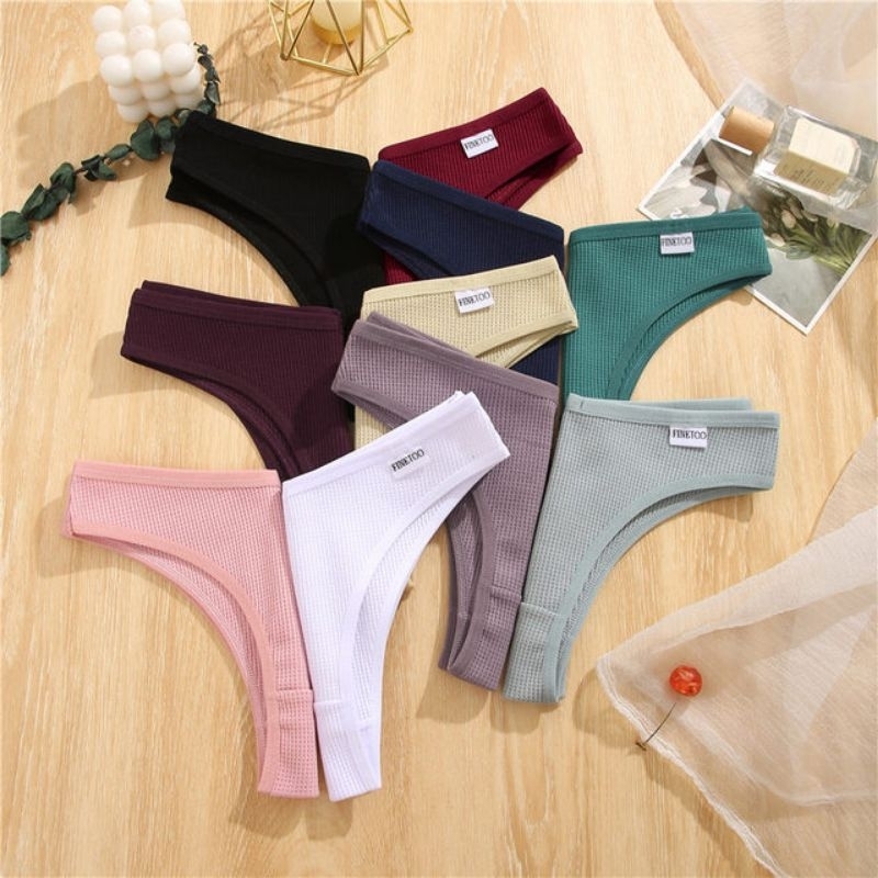 FINETOO FT70 Sexy Celana Dalam Wanita Thong Women Cotton Panty Soft G-string