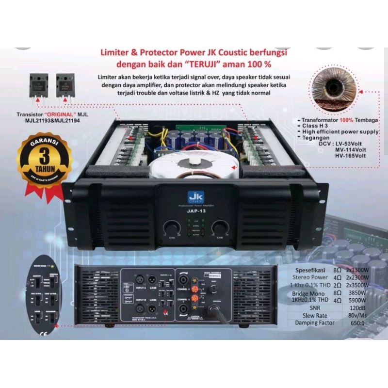 Power Amplifier JK coustic JAP-13 original 3step