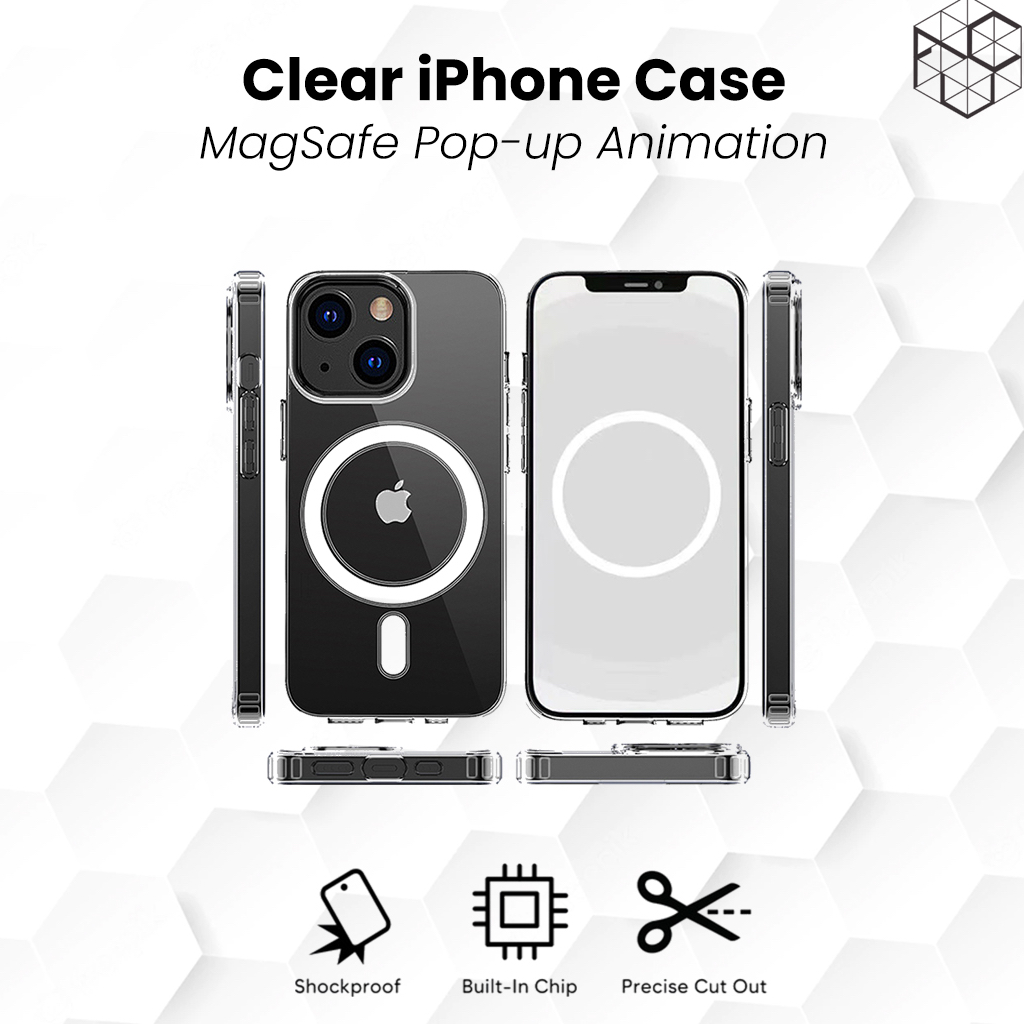 Clear iPhone Case with MagSafe Pop-up Animation for iPhone 12 / 13 / 14 Series (Ori Version)