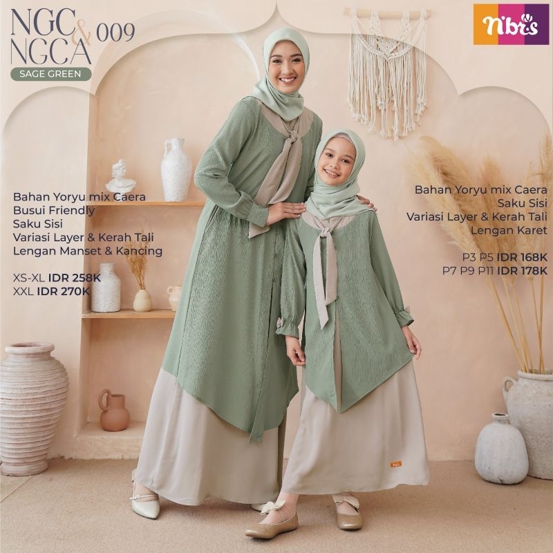 Gamis Couple NGC 099 Sage Green by Nibras|Gamis NGCA 009 Purple|Gamis Polos|Gamis Btanded|Gamis Terb