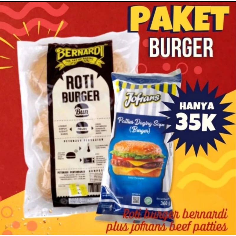 

Bernardi Roti Burger 6s Plus Jofrans Beef Patties 6s [ Paket Roti ]