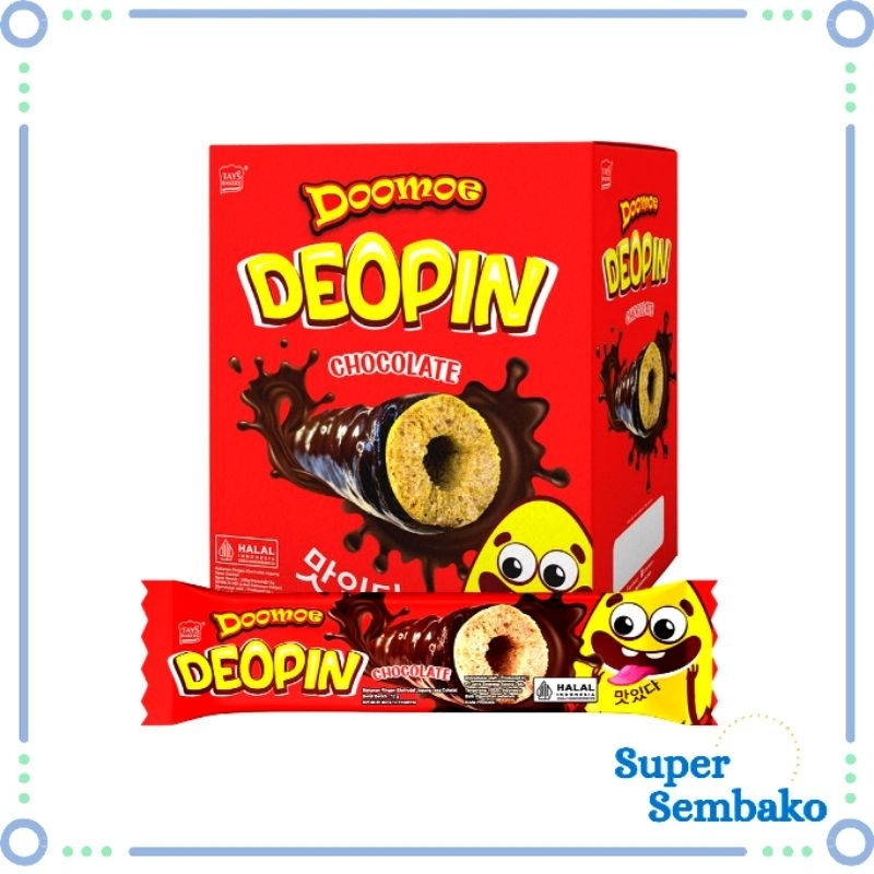 SNACK WAFER KOREA DOOMOE DEOPIN CHOCOLATE COKLAT 12g ISI 20 PCS